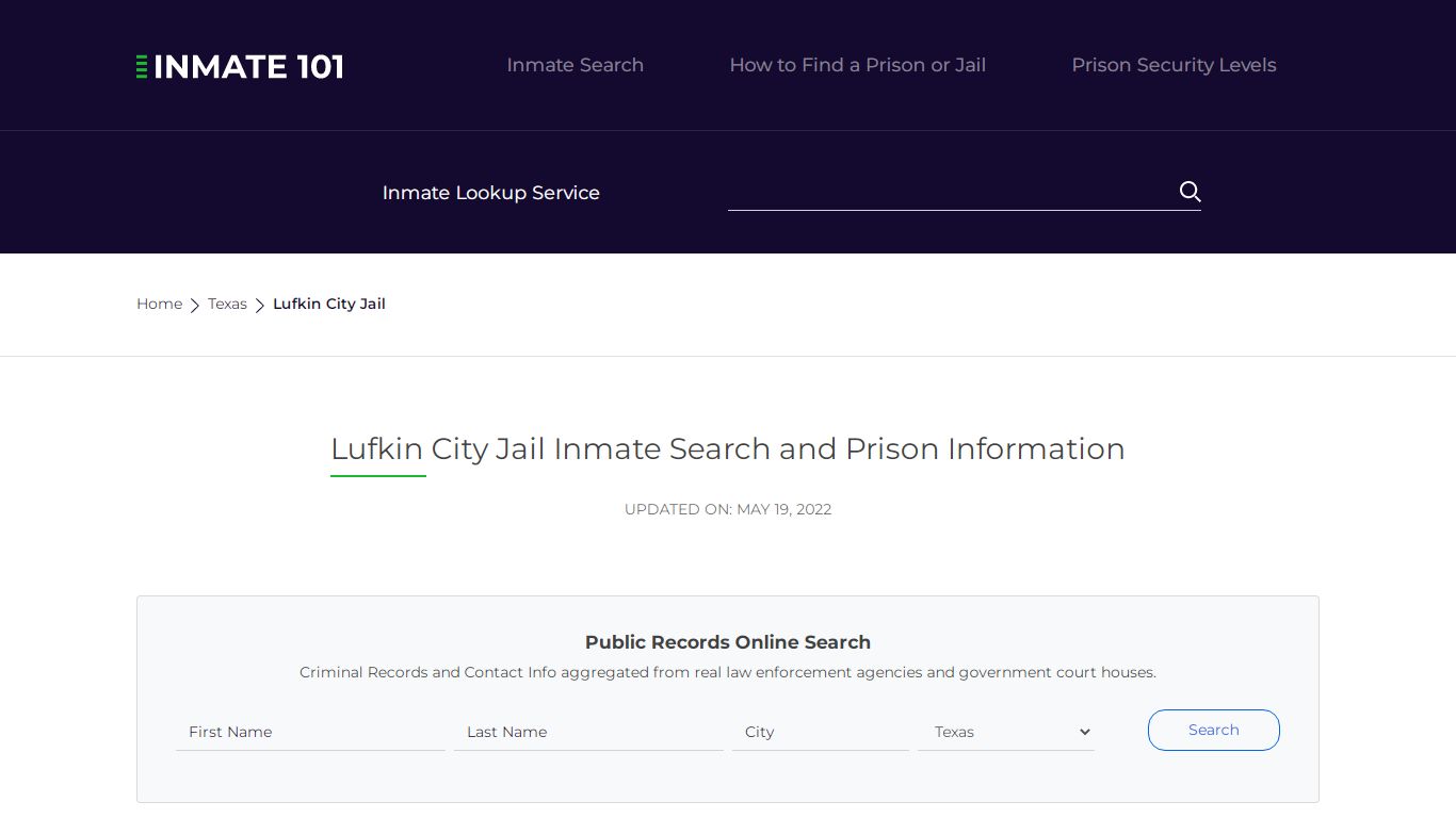 Lufkin City Jail Inmate Search, Visitation, Phone no ...